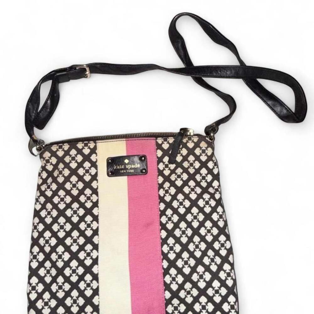 Kate Spade New York Spade Print Crossbody Bag Black Cream Pink